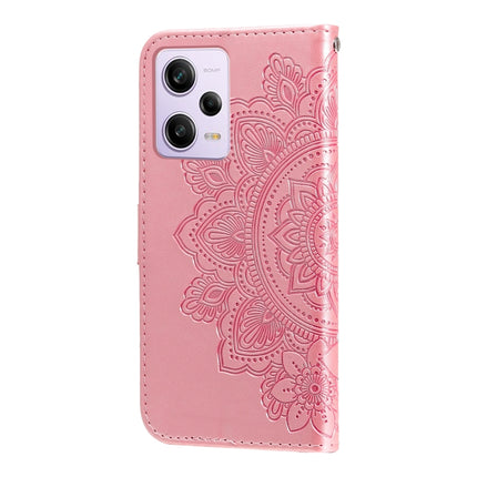 7-petal Flowers Embossing Leather Phone Case, For Xiaomi Redmi Note 12 Pro+ China