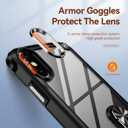 TPU + PC Lens Protection Phone Case with Ring Holder, For iPhone XS Max, For iPhone XR, For iPhone 12 / 12 Pro, For iPhone 12 Pro Max