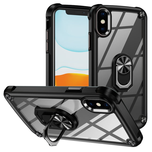 TPU + PC Lens Protection Phone Case with Ring Holder, For iPhone XS Max, For iPhone XR, For iPhone 12 / 12 Pro, For iPhone 12 Pro Max