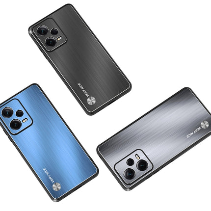 Metal Brushed Texture Shockproof Phone Case, For Xiaomi Redmi Note 12 Pro+ China, For Xiaomi Redmi Note 12 Pro 5G China, For Xiaomi Redmi Note 12 China