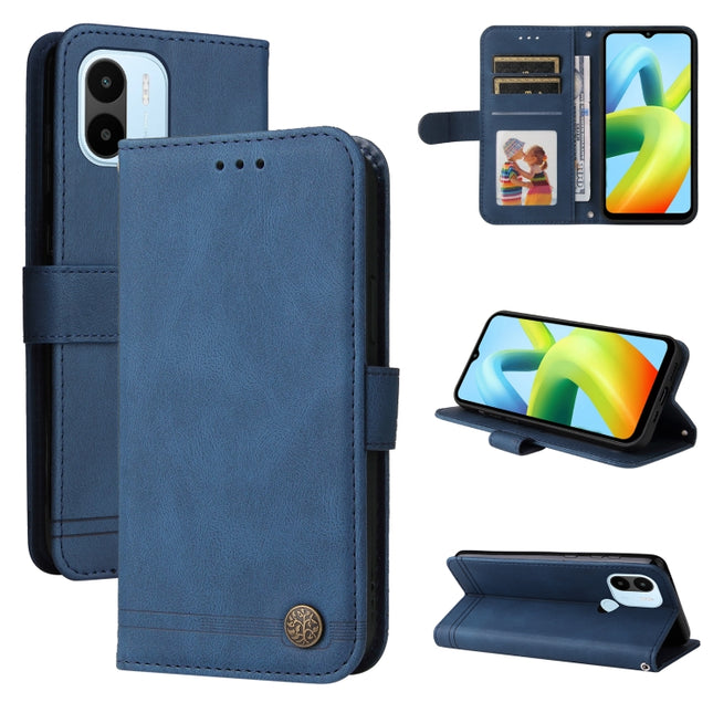 Skin Feel Life Tree Metal Button Leather Phone Case, For Xiaomi Redmi A1+, For Xiaomi Redmi 11 Prime 4G, For Xiaomi Redmi Note 12 China, For Xiaomi Redmi Note 12 Pro 5G China