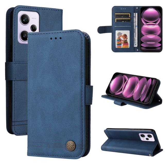 Skin Feel Life Tree Metal Button Leather Phone Case, For Xiaomi Redmi Note 12 Pro+ China