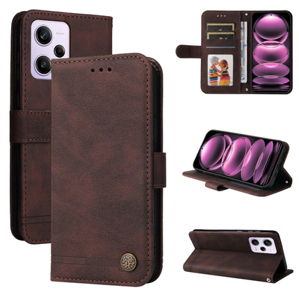 Skin Feel Life Tree Metal Button Leather Phone Case, For Xiaomi Redmi Note 12 Pro+ China