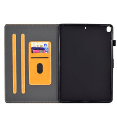 Embossing Sewing Thread Horizontal Painted Flat Leather Case with Sleep Function & Pen Cover & Anti Skid Strip & Card Slot & Holder, For iPad 10.2, For iPad Pro 10.5 inch, For iPad Air (2019), For iPad 2 / 3 / 4, For iPad Air 2