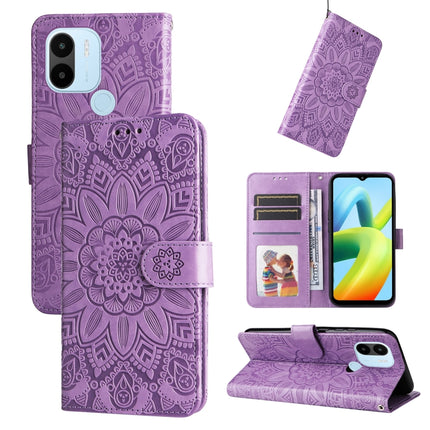 Embossed Sunflower Leather Phone Case, For Xiaomi Redmi A1+, For Xiaomi Redmi 11 Prime 4G, For Xiaomi Redmi Note 12 China, For Xiaomi Redmi Note 12 Pro 5G China