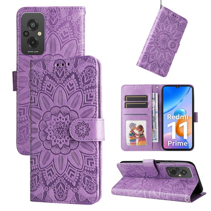 Embossed Sunflower Leather Phone Case, For Xiaomi Redmi A1+, For Xiaomi Redmi 11 Prime 4G, For Xiaomi Redmi Note 12 China, For Xiaomi Redmi Note 12 Pro 5G China