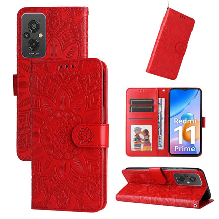 Embossed Sunflower Leather Phone Case, For Xiaomi Redmi A1+, For Xiaomi Redmi 11 Prime 4G, For Xiaomi Redmi Note 12 China, For Xiaomi Redmi Note 12 Pro 5G China