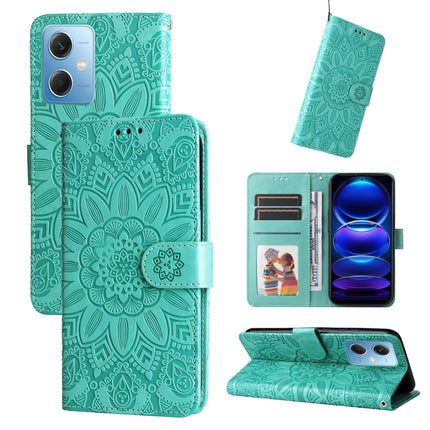 Embossed Sunflower Leather Phone Case, For Xiaomi Redmi A1+, For Xiaomi Redmi 11 Prime 4G, For Xiaomi Redmi Note 12 China, For Xiaomi Redmi Note 12 Pro 5G China
