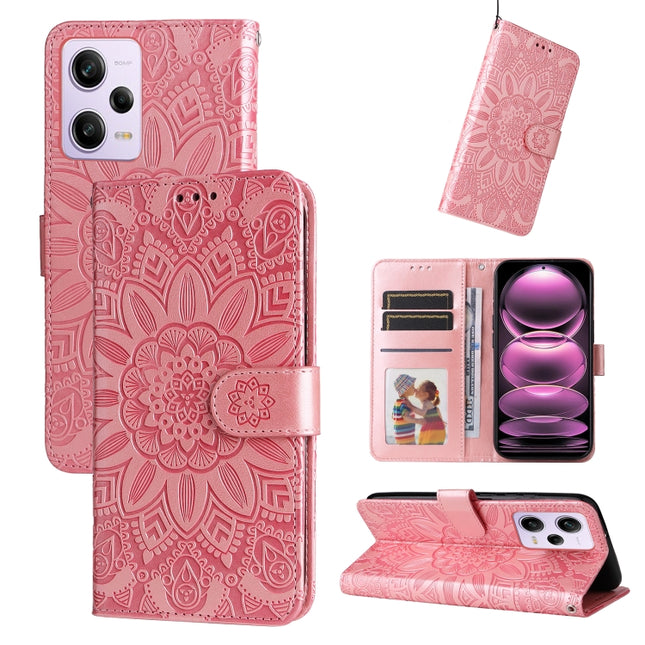 Embossed Sunflower Leather Phone Case, For Xiaomi Redmi Note 12 Pro+ China