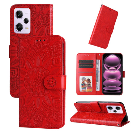 Embossed Sunflower Leather Phone Case, For Xiaomi Redmi Note 12 Pro+ China