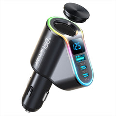 JOYROOM JR-CL21 150W 4-in-1 USB + Type-Cx2 Car Charger with Cigarette Lighter, JR-CL21