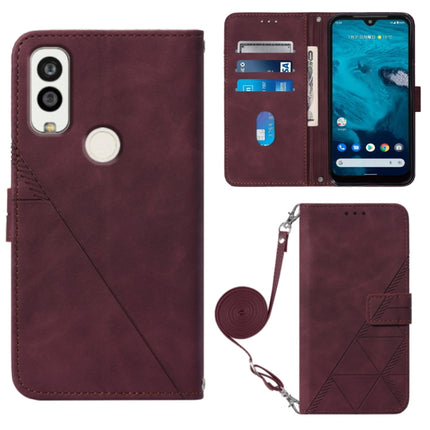 Crossbody 3D Embossed Flip Leather Phone Case, For Infinix Smart 6 Plus X6823, For Kyocera Android One S9, For Kyocera Qua Phone QX KYV42, For Motorola Moto E22 4G / E22i 4G