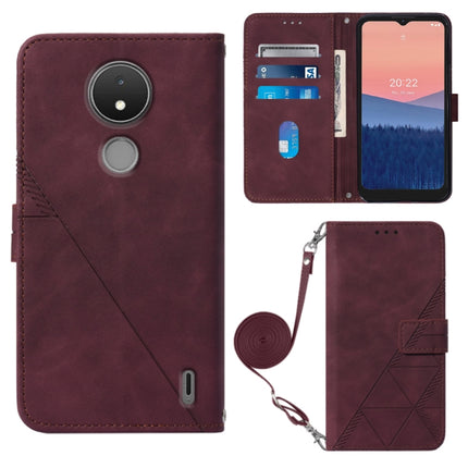 Crossbody 3D Embossed Flip Leather Phone Case, For Nokia C21, For Nokia C21 Plus, For Nokia C100, For Nokia C200