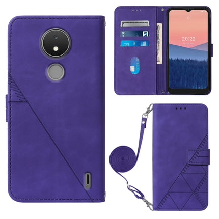 Crossbody 3D Embossed Flip Leather Phone Case, For Nokia C21, For Nokia C21 Plus, For Nokia C100, For Nokia C200