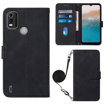 Crossbody 3D Embossed Flip Leather Phone Case, For Nokia C21, For Nokia C21 Plus, For Nokia C100, For Nokia C200