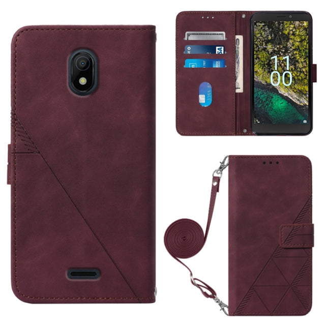 Crossbody 3D Embossed Flip Leather Phone Case, For Nokia C100, For Nokia C200, For Nokia G11 Plus, For Nokia G60 5G