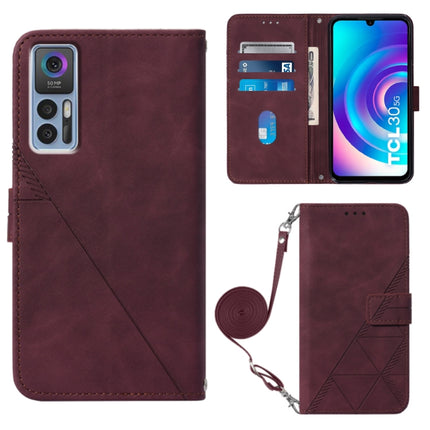 Crossbody 3D Embossed Flip Leather Phone Case, For OPPO Reno7 A JP Edition, For Sony Xperia 5 IV, For TCL 30 5G / 30+ 5G, For TCL 30T T603DL