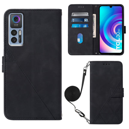 Crossbody 3D Embossed Flip Leather Phone Case, For OPPO Reno7 A JP Edition, For Sony Xperia 5 IV, For TCL 30 5G / 30+ 5G, For TCL 30T T603DL