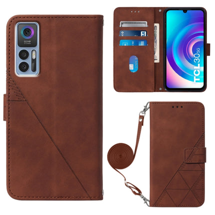 Crossbody 3D Embossed Flip Leather Phone Case, For OPPO Reno7 A JP Edition, For Sony Xperia 5 IV, For TCL 30 5G / 30+ 5G, For TCL 30T T603DL