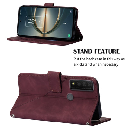 Crossbody 3D Embossed Flip Leather Phone Case, For TCL 30 V 5G T781S / 30XE 5G, For TCL 30Z T602DL, For TCL 303, TCL 305i With fingerprint