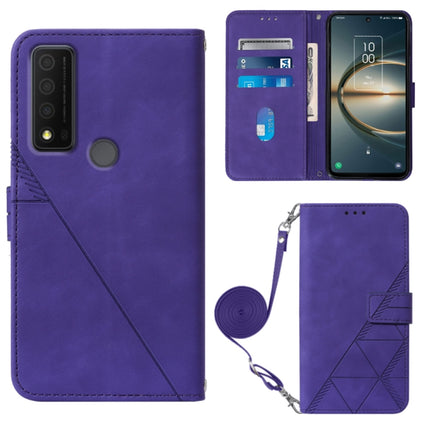Crossbody 3D Embossed Flip Leather Phone Case, For TCL 30 V 5G T781S / 30XE 5G, For TCL 30Z T602DL, For TCL 303, TCL 305i With fingerprint