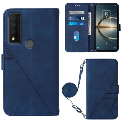 Crossbody 3D Embossed Flip Leather Phone Case, For TCL 30 V 5G T781S / 30XE 5G, For TCL 30Z T602DL, For TCL 303, TCL 305i With fingerprint