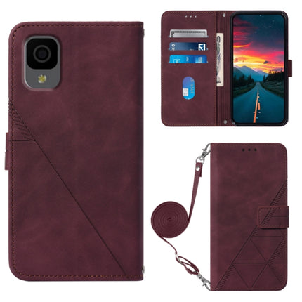 Crossbody 3D Embossed Flip Leather Phone Case, For TCL 30 V 5G T781S / 30XE 5G, For TCL 30Z T602DL, For TCL 303, TCL 305i With fingerprint