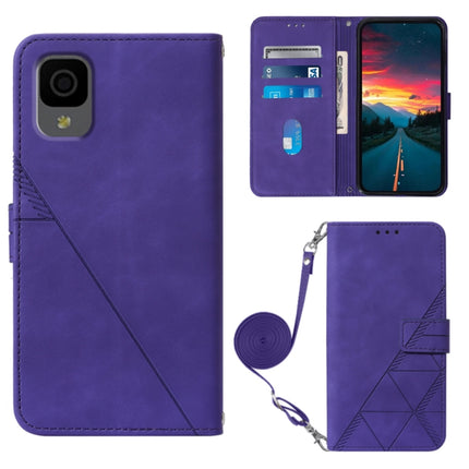Crossbody 3D Embossed Flip Leather Phone Case, For TCL 30 V 5G T781S / 30XE 5G, For TCL 30Z T602DL, For TCL 303, TCL 305i With fingerprint