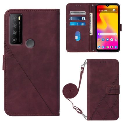 Crossbody 3D Embossed Flip Leather Phone Case, For TCL 30XL T701DL, For TCL Stylus 5G, For T-Mobile Revvl 6 5G, For T-Mobile Revvl 6 Pro 5G