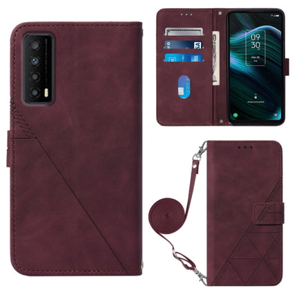Crossbody 3D Embossed Flip Leather Phone Case, For TCL 30XL T701DL, For TCL Stylus 5G, For T-Mobile Revvl 6 5G, For T-Mobile Revvl 6 Pro 5G