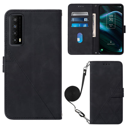 Crossbody 3D Embossed Flip Leather Phone Case, For TCL 30XL T701DL, For TCL Stylus 5G, For T-Mobile Revvl 6 5G, For T-Mobile Revvl 6 Pro 5G