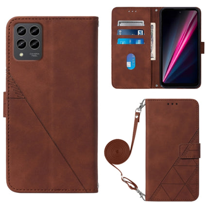 Crossbody 3D Embossed Flip Leather Phone Case, For TCL 30XL T701DL, For TCL Stylus 5G, For T-Mobile Revvl 6 5G, For T-Mobile Revvl 6 Pro 5G