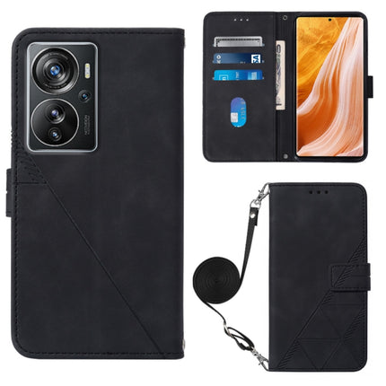 Crossbody 3D Embossed Flip Leather Phone Case, For ZTE Axon 40 Pro, For ZTE Axon 40 Ultra, For ZTE Consumer Cellular ZMAX 5G, For ZTE Nubia Z40S Pro