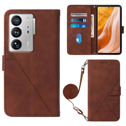 Crossbody 3D Embossed Flip Leather Phone Case, For ZTE Axon 40 Pro, For ZTE Axon 40 Ultra, For ZTE Consumer Cellular ZMAX 5G, For ZTE Nubia Z40S Pro