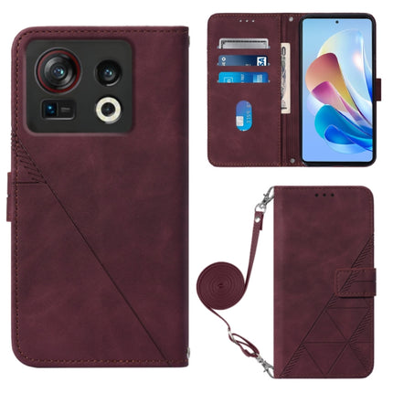 Crossbody 3D Embossed Flip Leather Phone Case, For ZTE Axon 40 Pro, For ZTE Axon 40 Ultra, For ZTE Consumer Cellular ZMAX 5G, For ZTE Nubia Z40S Pro