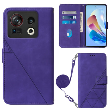 Crossbody 3D Embossed Flip Leather Phone Case, For ZTE Axon 40 Pro, For ZTE Axon 40 Ultra, For ZTE Consumer Cellular ZMAX 5G, For ZTE Nubia Z40S Pro