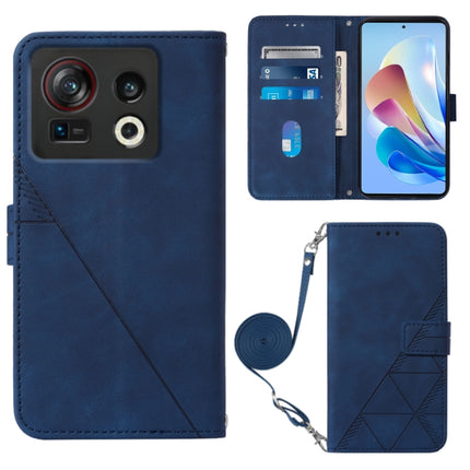 Crossbody 3D Embossed Flip Leather Phone Case, For ZTE Axon 40 Pro, For ZTE Axon 40 Ultra, For ZTE Consumer Cellular ZMAX 5G, For ZTE Nubia Z40S Pro