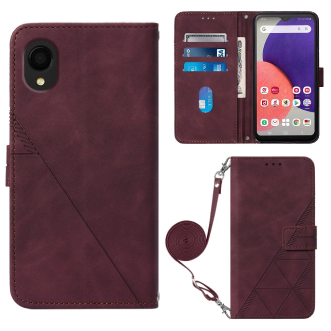 Crossbody 3D Embossed Flip Leather Phone Case, For Samsung Galaxy A22 5G JP Edition, For Samsung Galaxy A23E / A22E / A23S / A23 5G, For Samsung Galaxy S23 5G, For Samsung Galaxy S23+ 5G