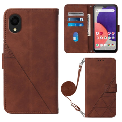 Crossbody 3D Embossed Flip Leather Phone Case, For Samsung Galaxy A14 5G, For Samsung Galaxy A22 5G JP Edition, For Samsung Galaxy A23E / A22E / A23S / A23 5G, For Samsung Galaxy S23 5G