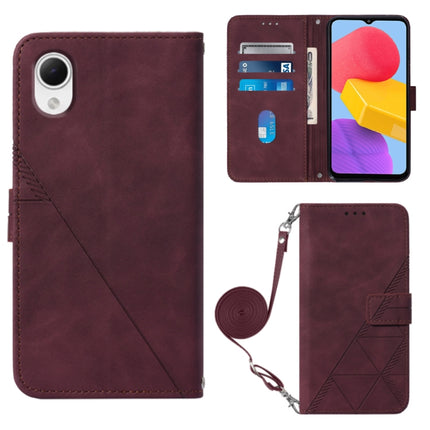 Crossbody 3D Embossed Flip Leather Phone Case, For Samsung Galaxy A14 5G, For Samsung Galaxy A22 5G JP Edition, For Samsung Galaxy A23E / A22E / A23S / A23 5G, For Samsung Galaxy S23 5G