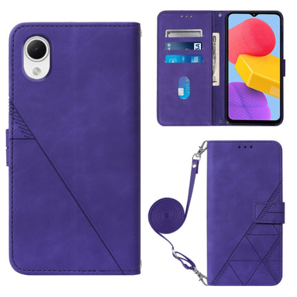 Crossbody 3D Embossed Flip Leather Phone Case, For Samsung Galaxy A14 5G, For Samsung Galaxy A22 5G JP Edition, For Samsung Galaxy A23E / A22E / A23S / A23 5G, For Samsung Galaxy S23 5G