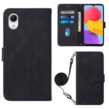 Crossbody 3D Embossed Flip Leather Phone Case, For Samsung Galaxy A14 5G, For Samsung Galaxy A22 5G JP Edition, For Samsung Galaxy A23E / A22E / A23S / A23 5G, For Samsung Galaxy S23 5G