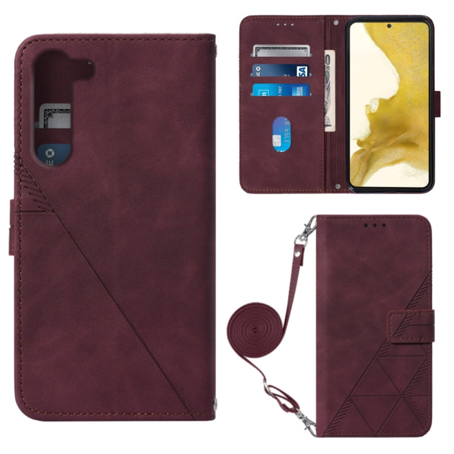 Crossbody 3D Embossed Flip Leather Phone Case, For Samsung Galaxy S23+ 5G, For Samsung Galaxy S23 Ultra 5G, For Sharp Aquos R7 / P7, For Sharp Aquos V6 Plus / V6