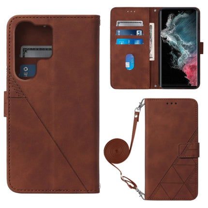 Crossbody 3D Embossed Flip Leather Phone Case, For Samsung Galaxy S23+ 5G, For Samsung Galaxy S23 Ultra 5G, For Sharp Aquos R7 / P7, For Sharp Aquos V6 Plus / V6