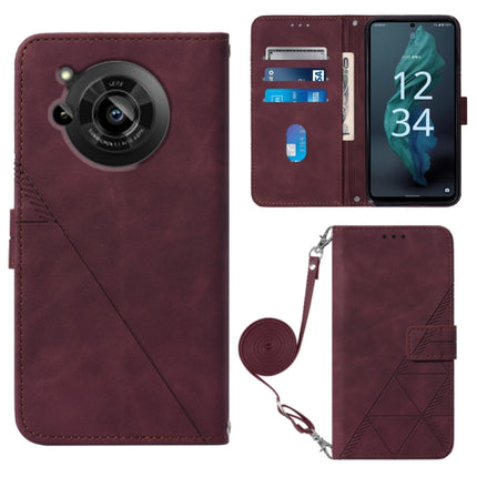 Crossbody 3D Embossed Flip Leather Phone Case, For Samsung Galaxy S23+ 5G, For Samsung Galaxy S23 Ultra 5G, For Sharp Aquos R7 / P7, For Sharp Aquos V6 Plus / V6