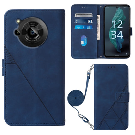 Crossbody 3D Embossed Flip Leather Phone Case, For Samsung Galaxy S23+ 5G, For Samsung Galaxy S23 Ultra 5G, For Sharp Aquos R7 / P7, For Sharp Aquos V6 Plus / V6