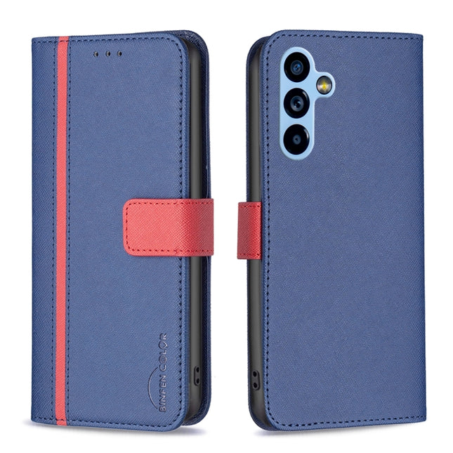 BF13 Color Matching Cross Texture Leather Phone Case, For Samsung Galaxy A54 5G