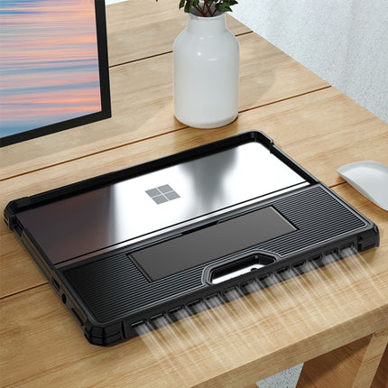 Striped Hollow Tablet Case with Holder Cover and Shoulder Strap