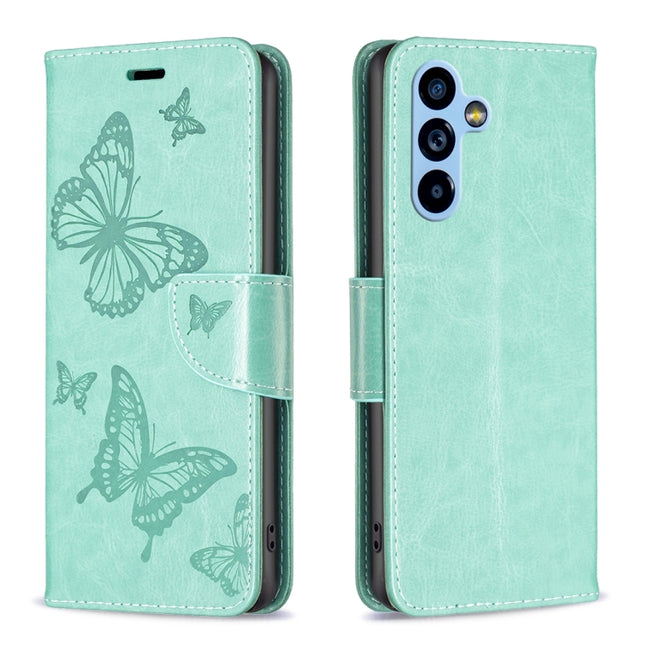 Embossing Two Butterflies Pattern Leather Case, For Samsung Galaxy A54 5G