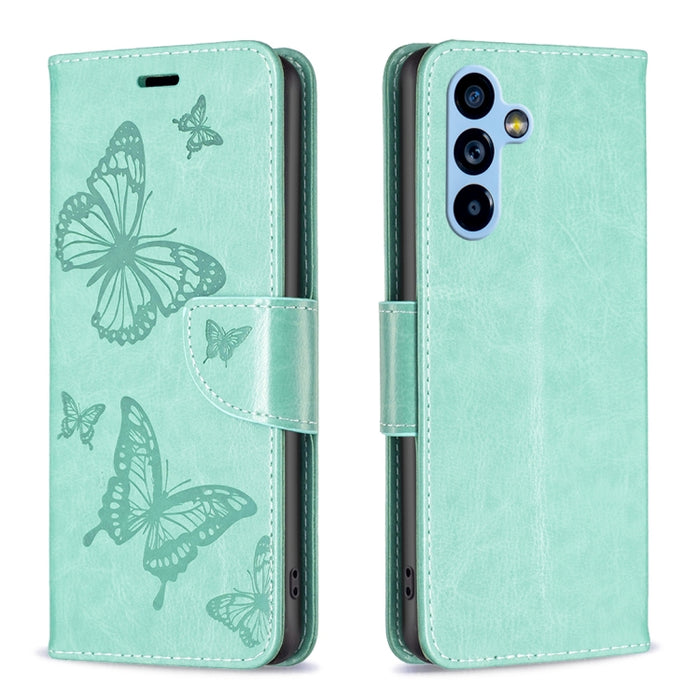 Embossing Two Butterflies Pattern Leather Case, For Samsung Galaxy A54 5G